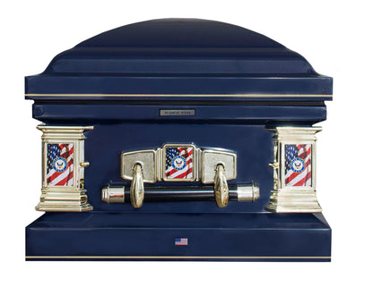 Veteran Select | Navy Dark Blue Steel Casket with Dark Blue Interior