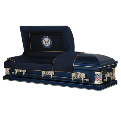Veteran Select | Navy Dark Blue Steel Casket with Dark Blue Interior