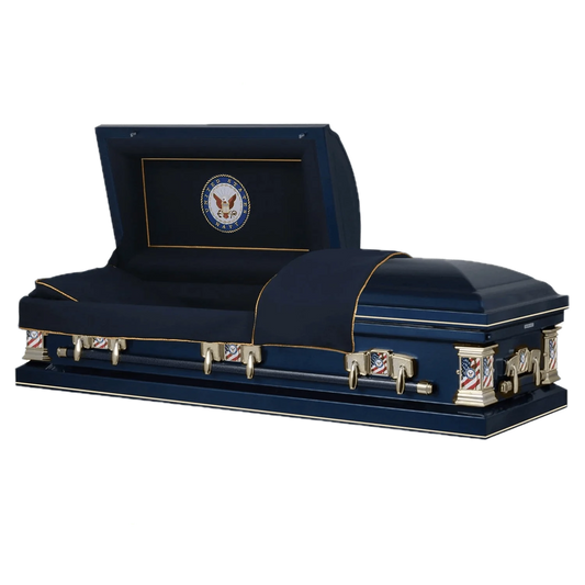 Veteran Select | Navy Dark Blue Steel Casket with Dark Blue Interior