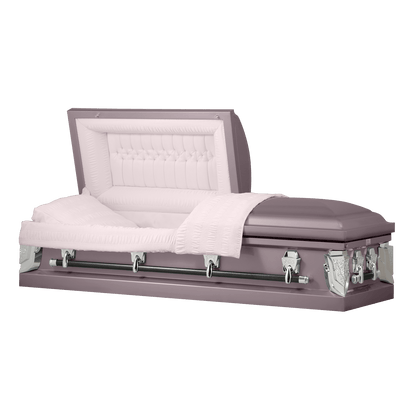 Cambridge Series | Orchid Steel Casket with Pink Velvet Interior - Titan Casket