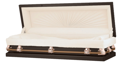 Full Couch Orion Series | Bronze Steel Casket with Rosetan Interior