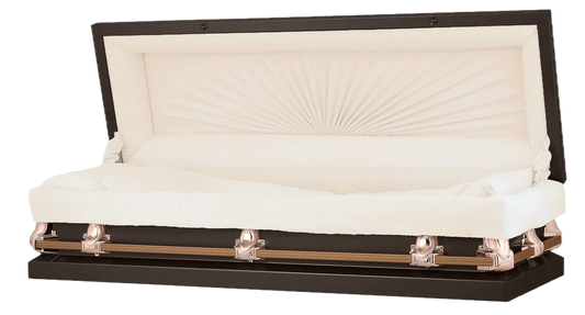 Full Couch Orion Series | Bronze Steel Casket with Rosetan Interior
