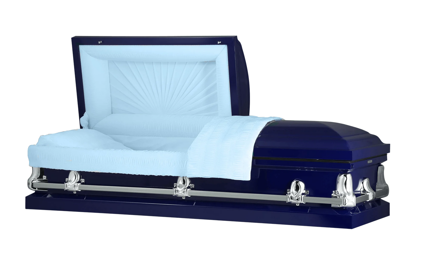 Orion Series | Dark Blue Casket with Light Blue Interior