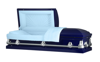 Orion Series | Dark Blue Casket with Light Blue Interior