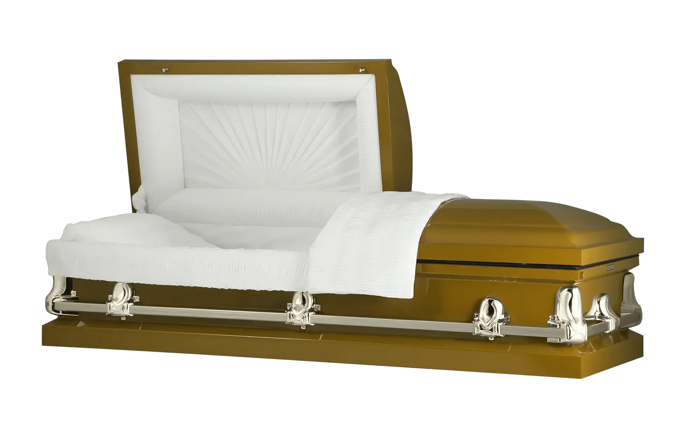 Orion Series | Gold Steel Casket with White Interior