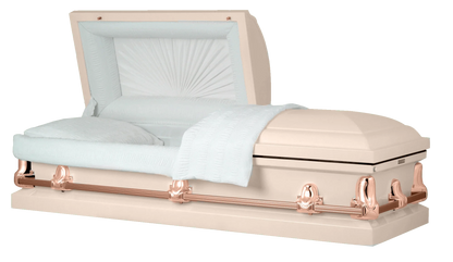 Orion Series | Pink & Rose Gold Steel Casket with White Interior
