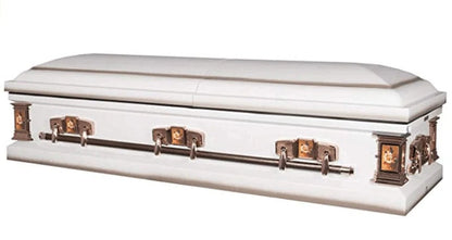 Paris Rose | White Steel Casket with Pink Interior