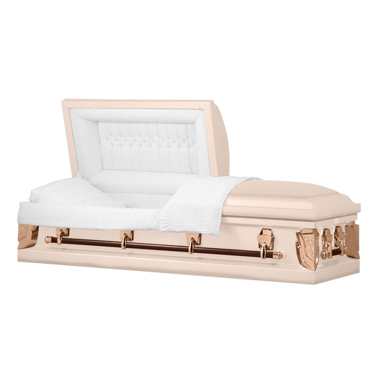 Cambridge Series | Pink Steel Casket with White Velvet Interior - Titan Casket