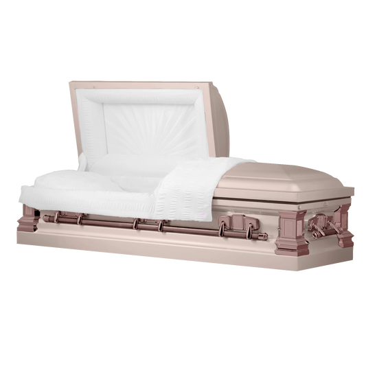 Satin Series | Pink Steel Casket with White Interior
