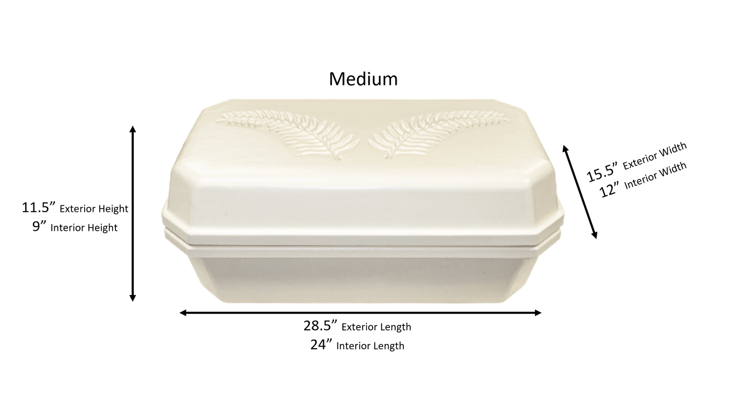 Platinum Pet Casket | Almond With Blue