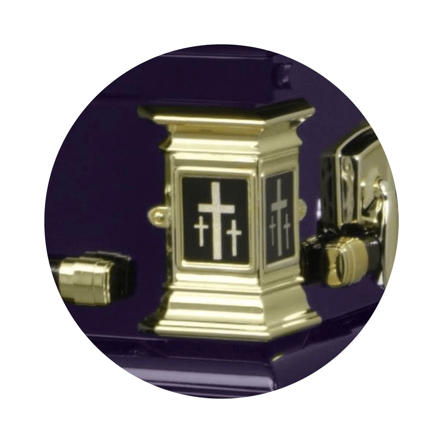 Purple Cross | Purple Steel Religious Casket