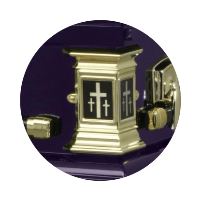 Purple Cross | Purple Steel Religious Casket