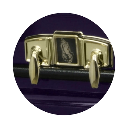 Purple Cross | Purple Steel Religious Casket