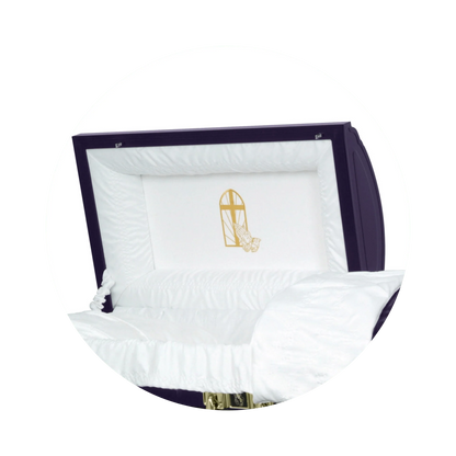 Purple Cross | Purple Steel Religious Casket