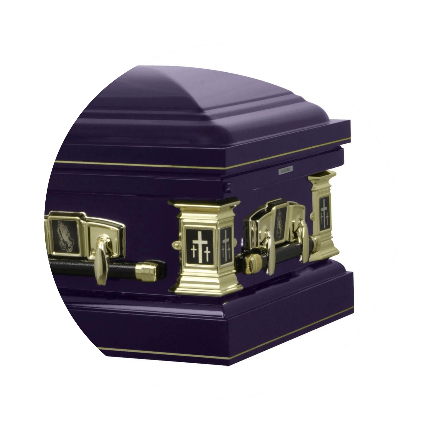 Purple Cross | Purple Steel Religious Casket