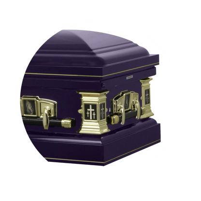 Purple Cross | Purple Steel Religious Casket