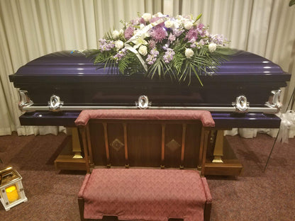 Orion Series | Royal Purple Steel Casket with White Interior - Titan Casket