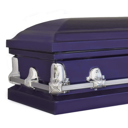 Orion Series | Royal Purple Steel Casket with White Interior - Titan Casket