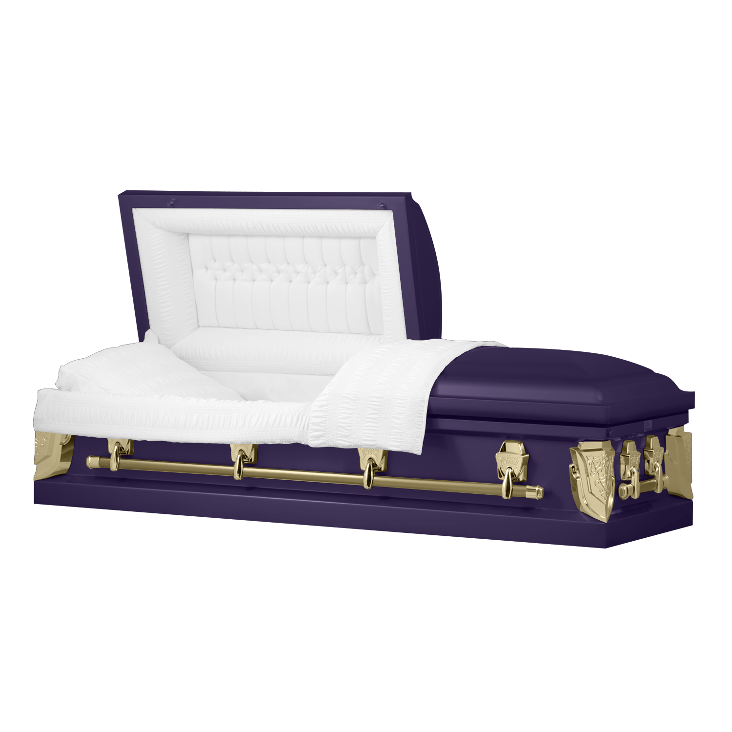 Cambridge Series | Purple and Gold Steel Casket with Gold Bar - Titan Casket
