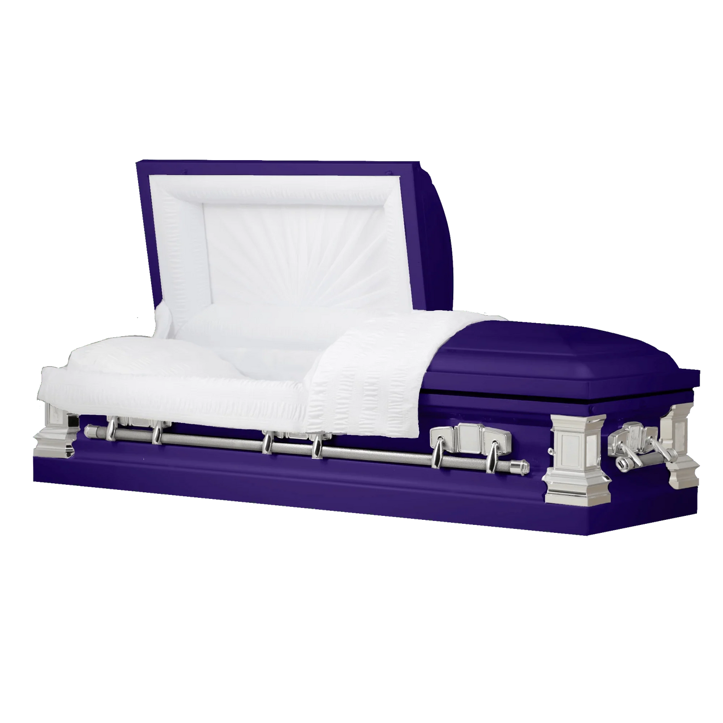 Satin Series | Royal Purple Steel Casket with White Interior