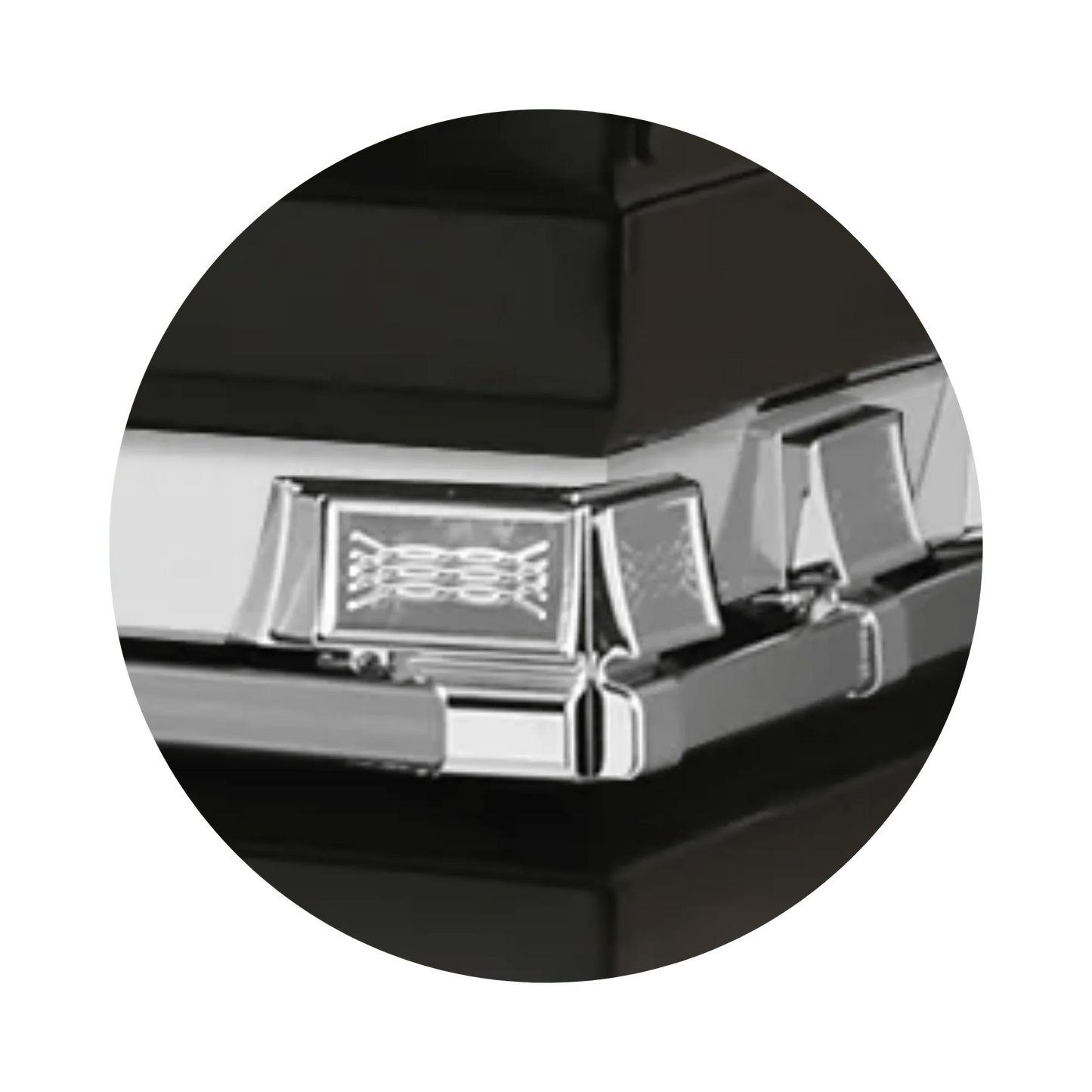Reflections XL | Black Steel Oversize Casket with White Interior