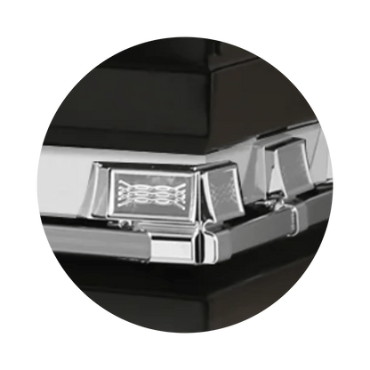 Reflections XL | Black Steel Oversize Casket with White Interior