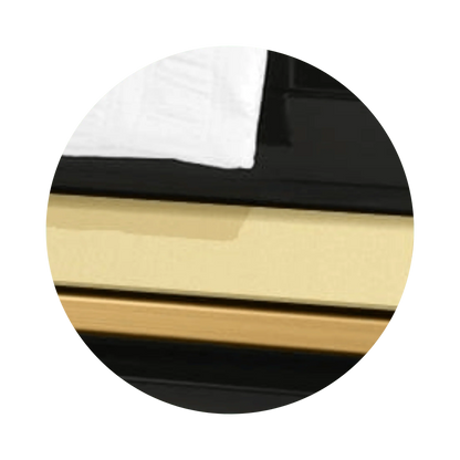 Reflections XL | Black and Gold Steel Oversize Casket with White Interior