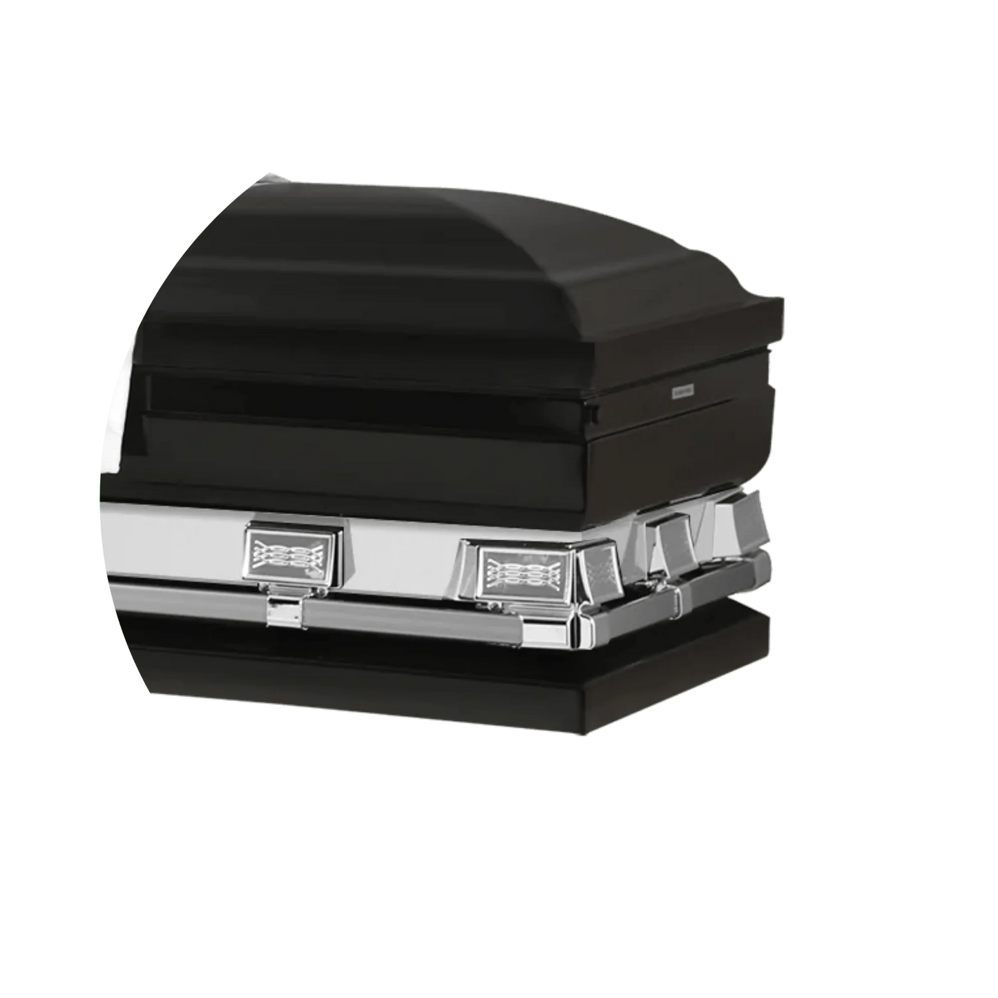 Reflections XL | Black Steel Oversize Casket with White Interior