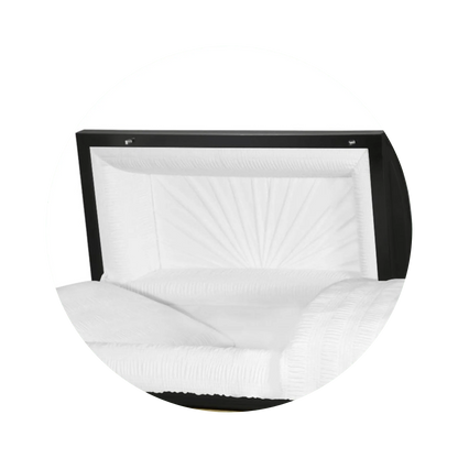 Reflections XL | Black and Gold Steel Oversize Casket with White Interior