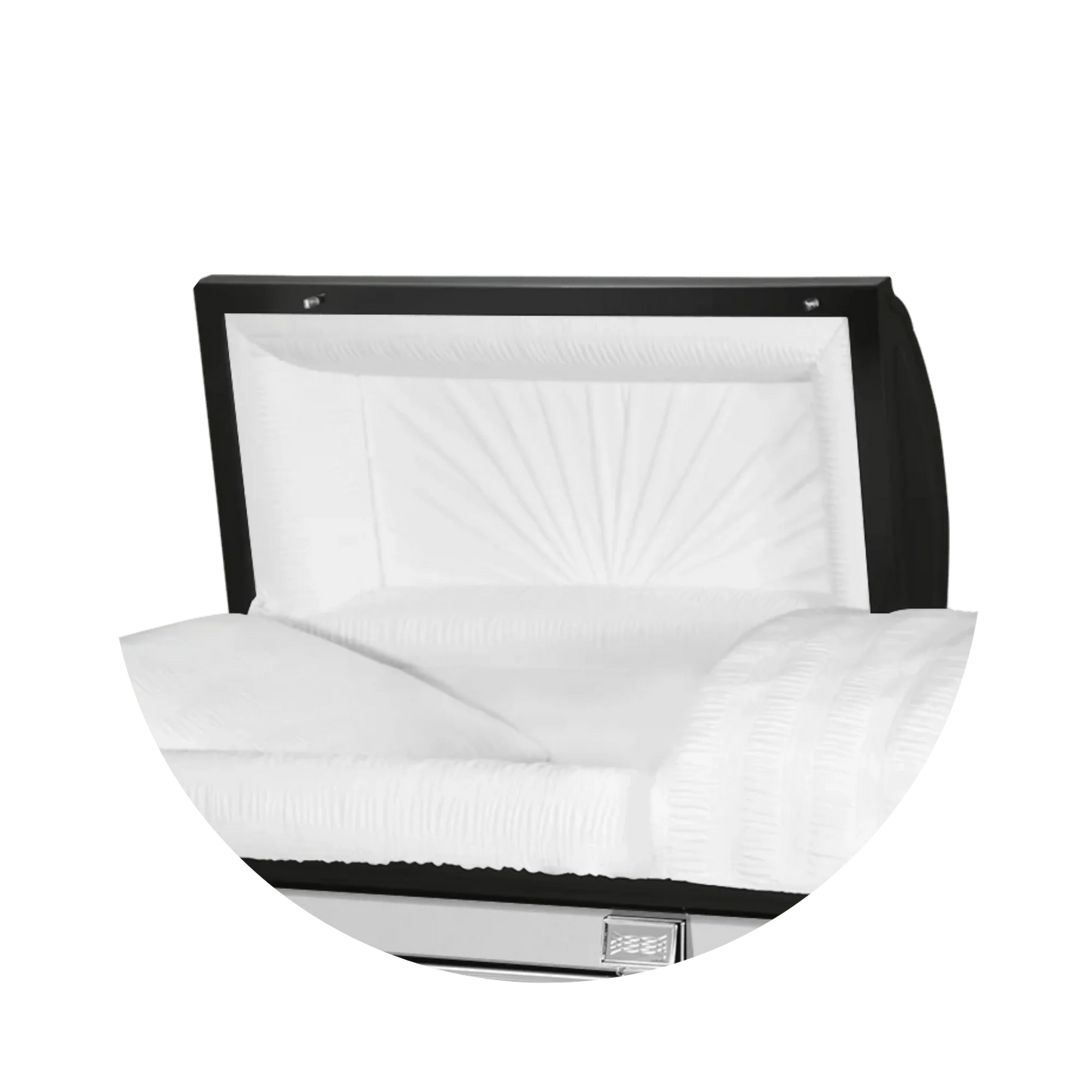 Reflections XL | Black Steel Oversize Casket with White Interior