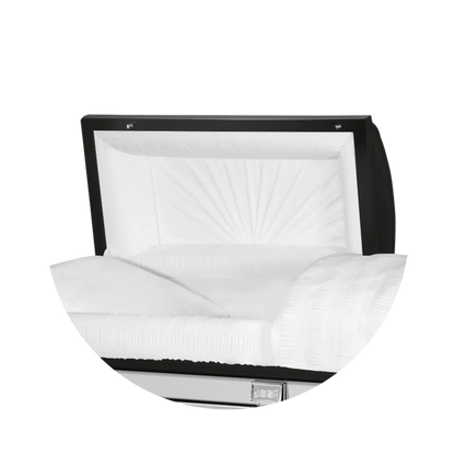 Reflections XL | Black Steel Oversize Casket with White Interior