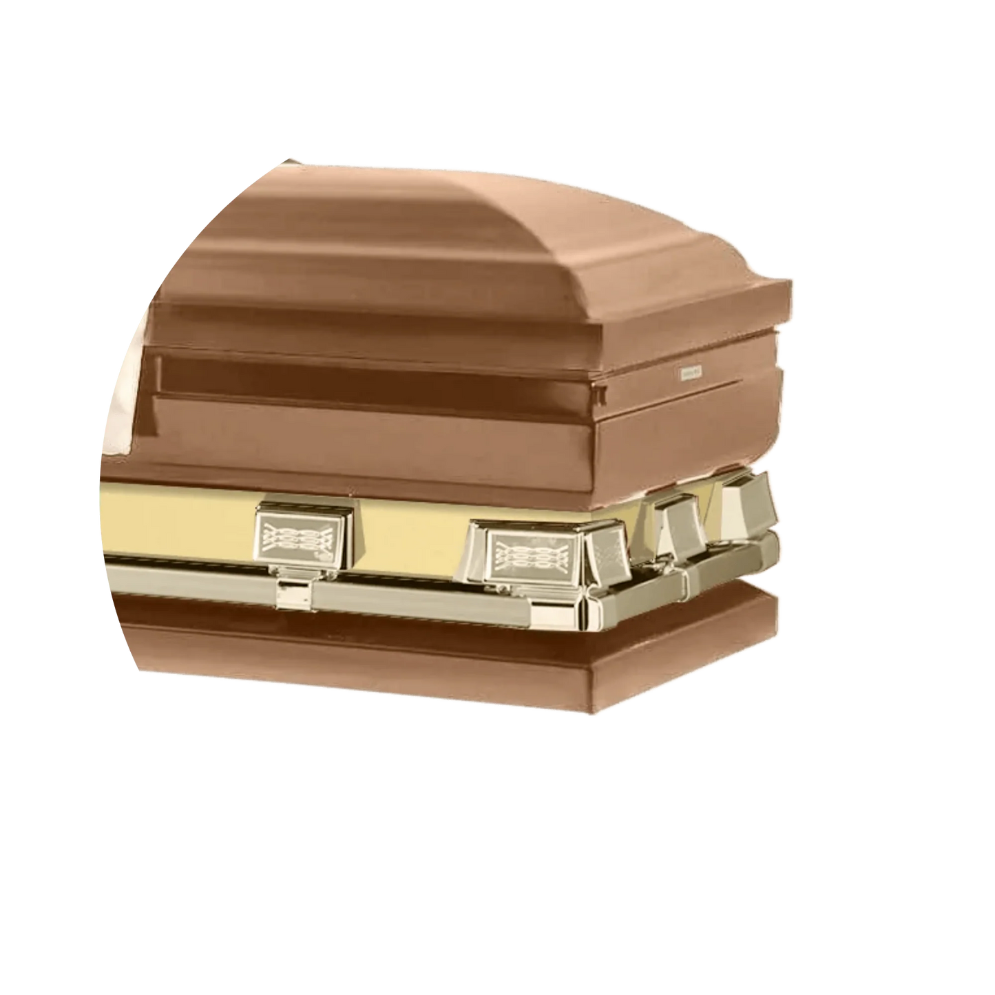 Reflections XL | Copper Steel Oversize Casket with Rosetan Interior