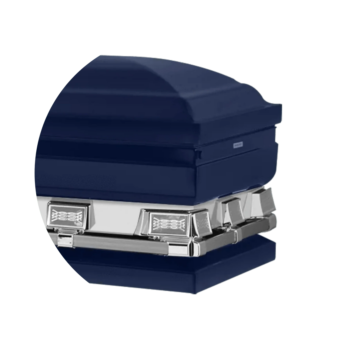 Reflections XL | Dark Blue Steel Oversize Casket with Light Blue Interior