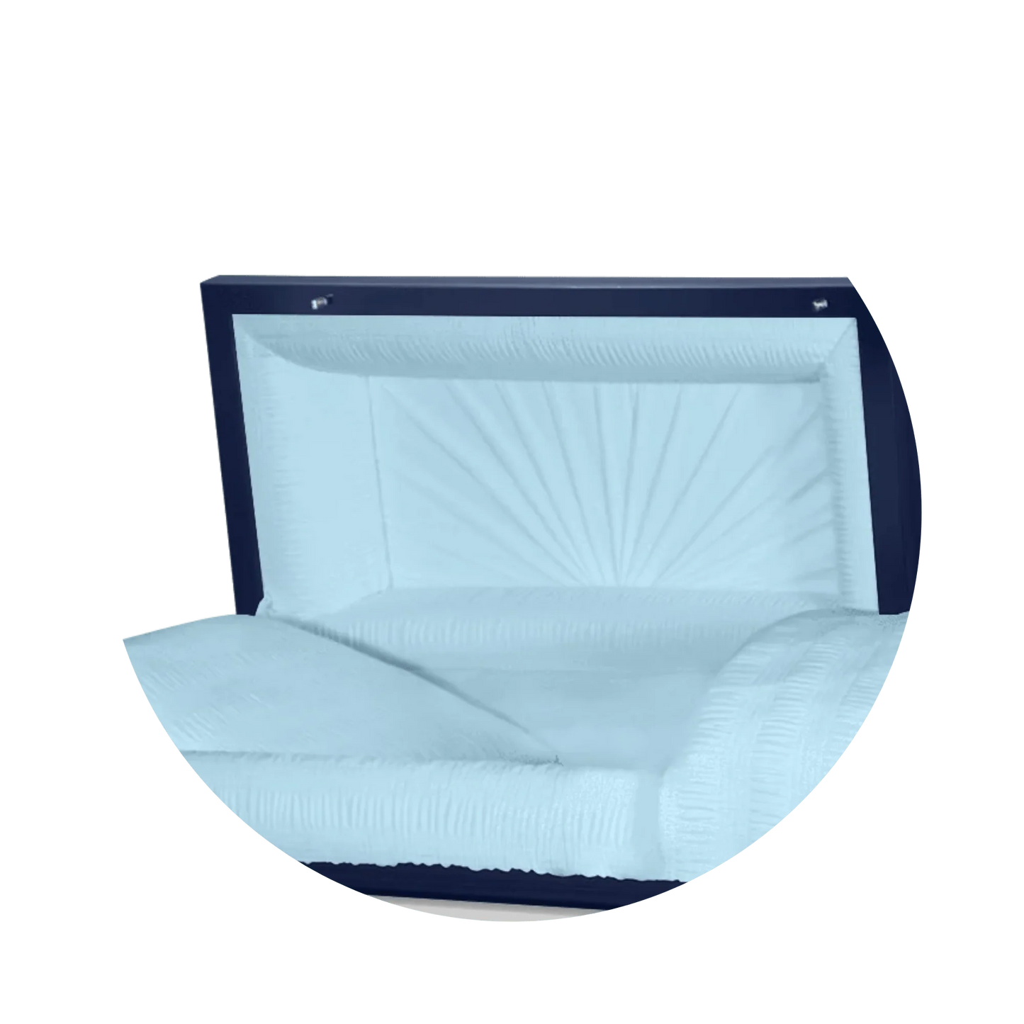 Reflections XL | Dark Blue Steel Oversize Casket with Light Blue Interior