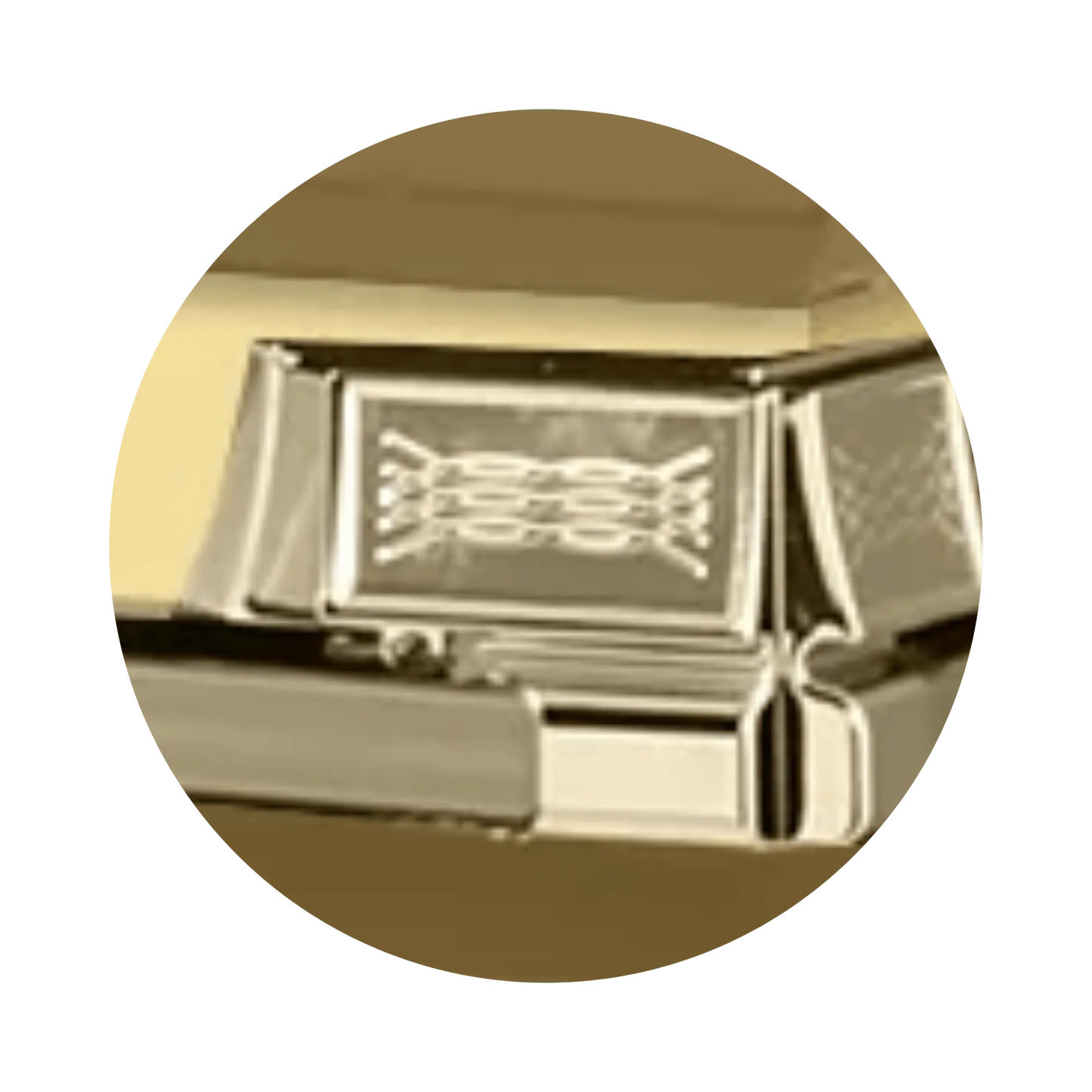 Reflections XL | Gold Steel Oversize Casket with White Interior