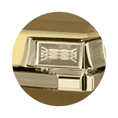 Reflections XL | Gold Steel Oversize Casket with White Interior