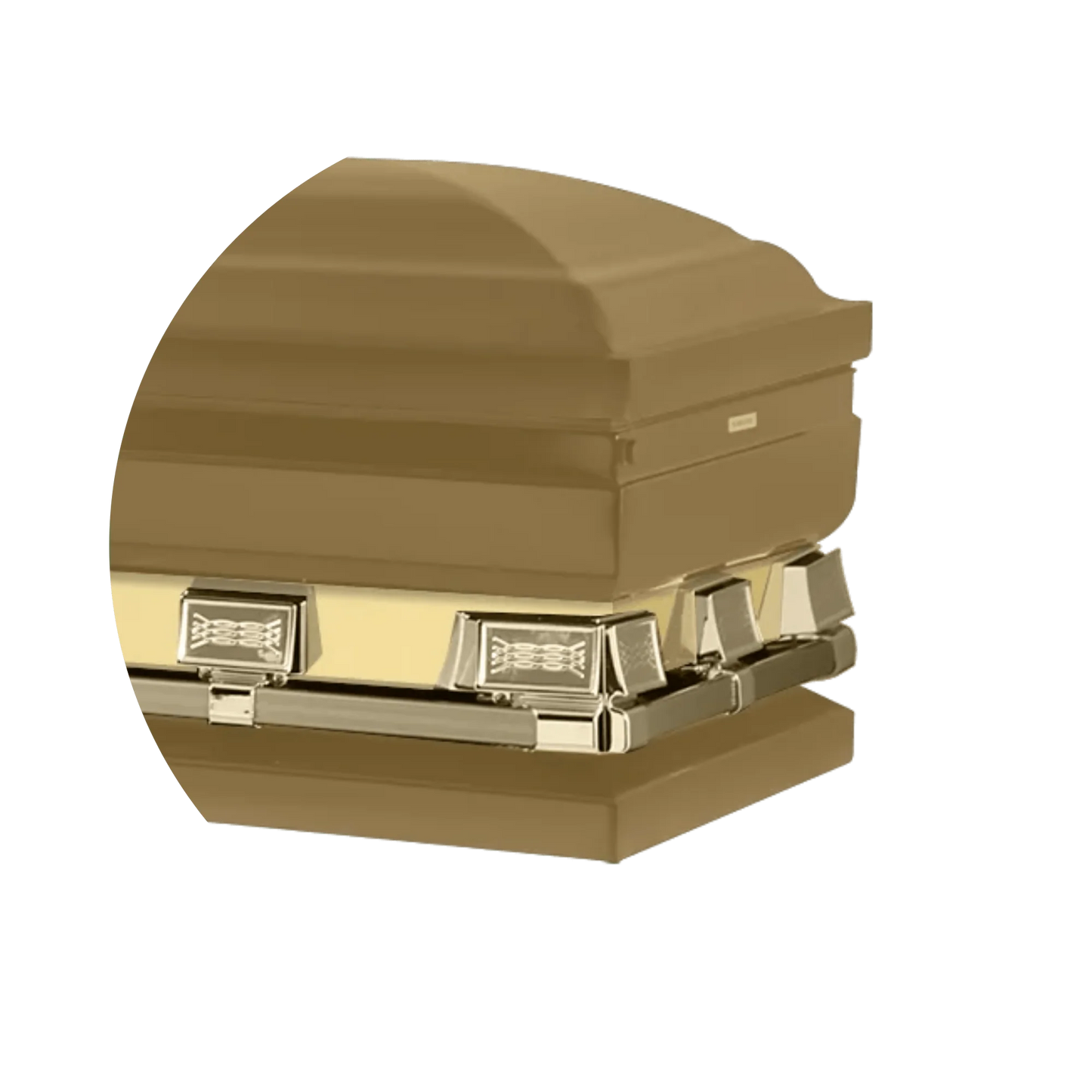 Reflections XL | Gold Steel Oversize Casket with White Interior