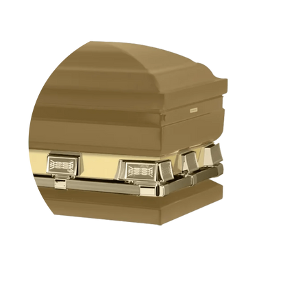 Reflections XL | Gold Steel Oversize Casket with White Interior
