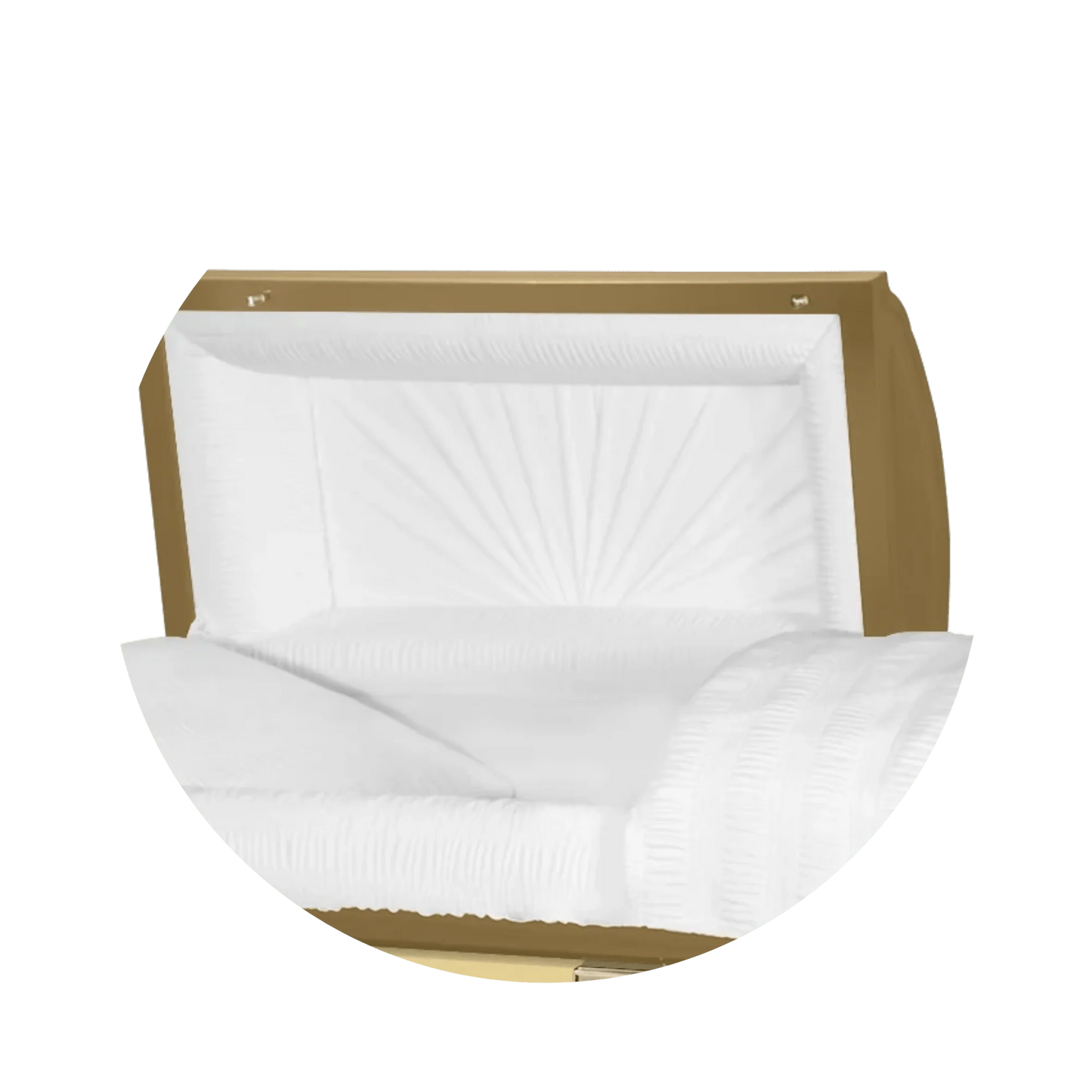 Reflections XL | Gold Steel Oversize Casket with White Interior