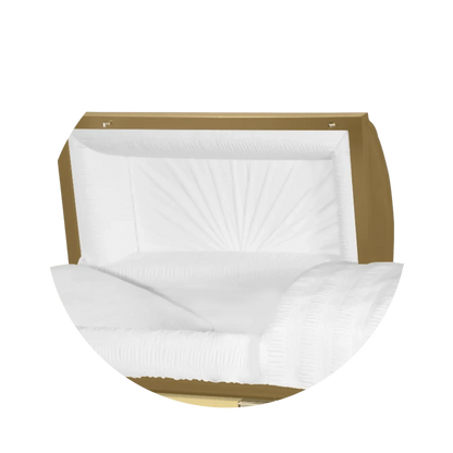 Reflections XL | Gold Steel Oversize Casket with White Interior