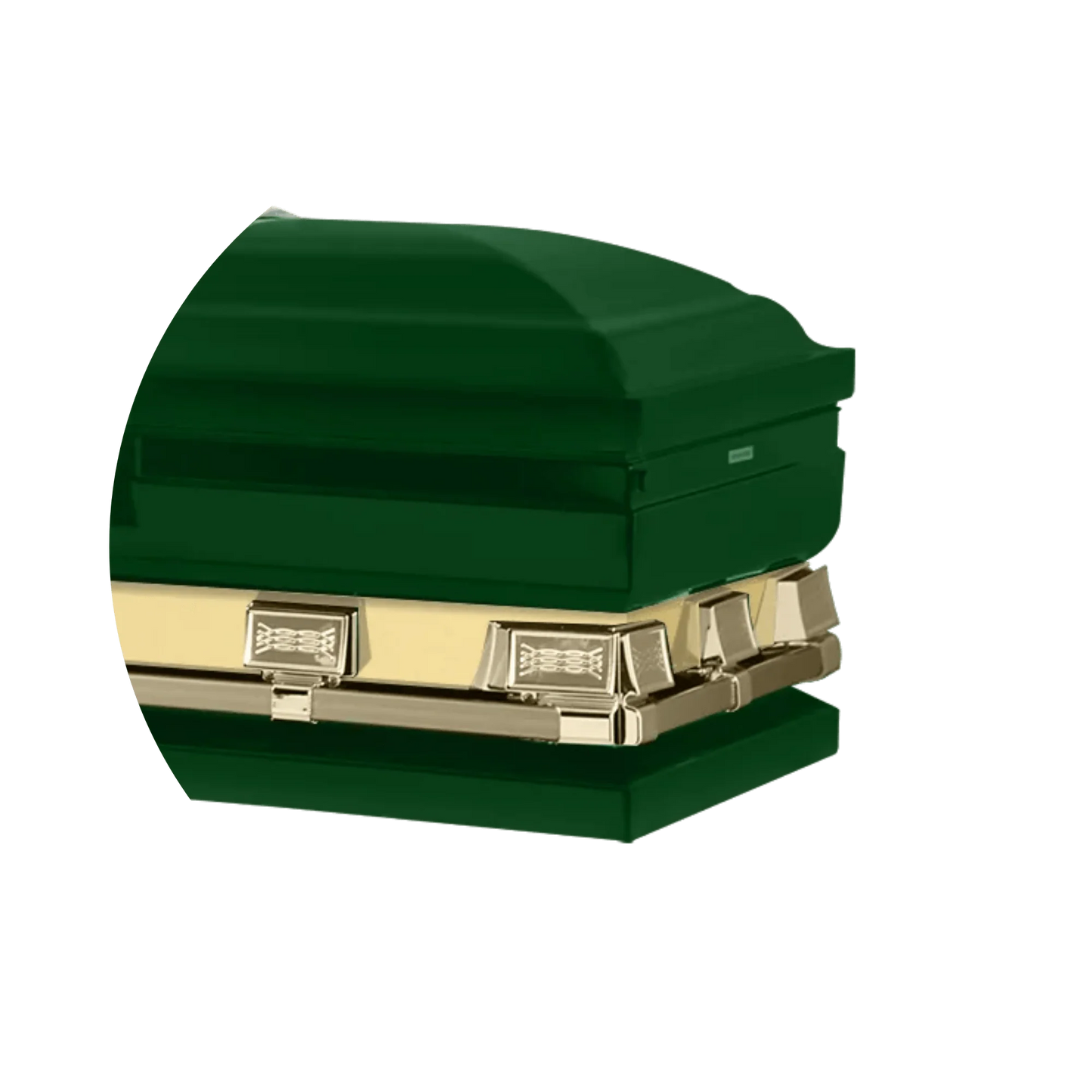Reflections XL | Green Steel Oversize Casket with White Interior