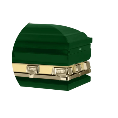 Reflections XL | Green Steel Oversize Casket with White Interior