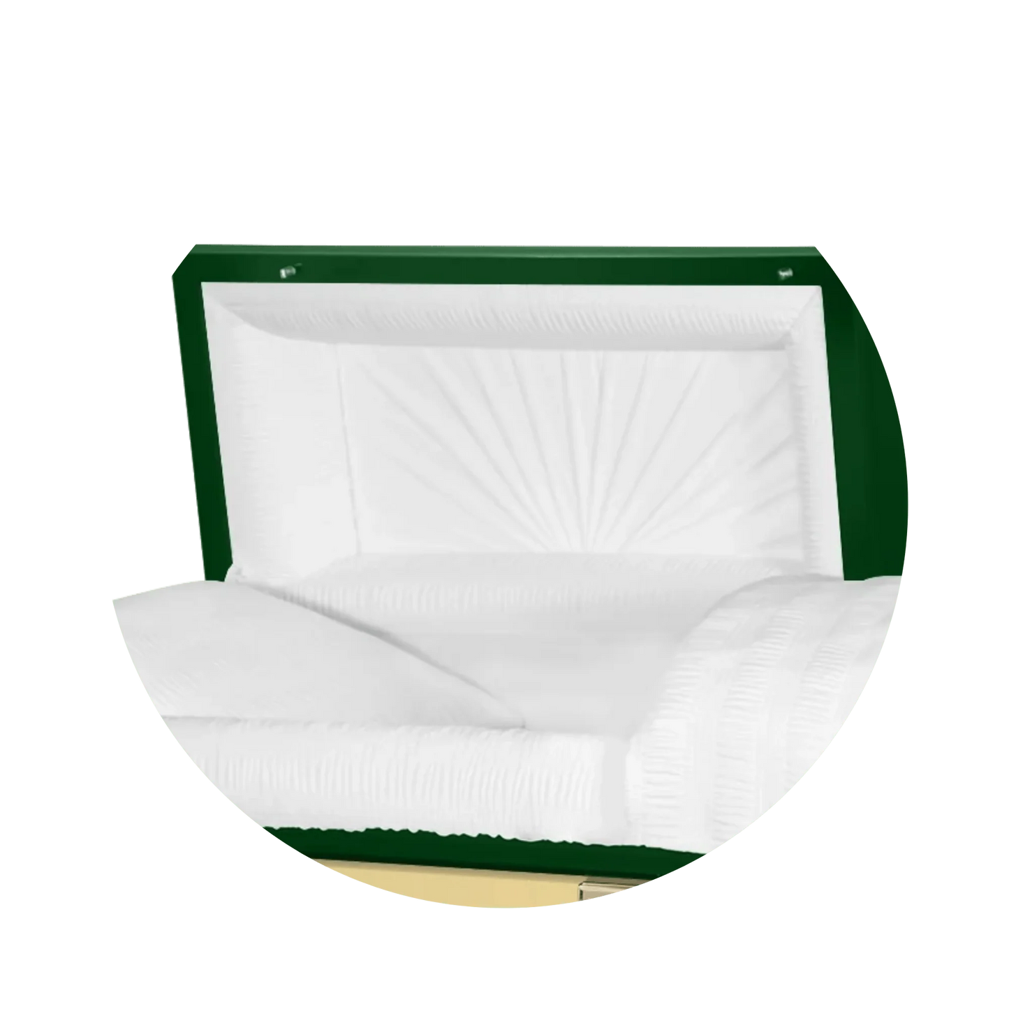 Reflections XL | Green Steel Oversize Casket with White Interior
