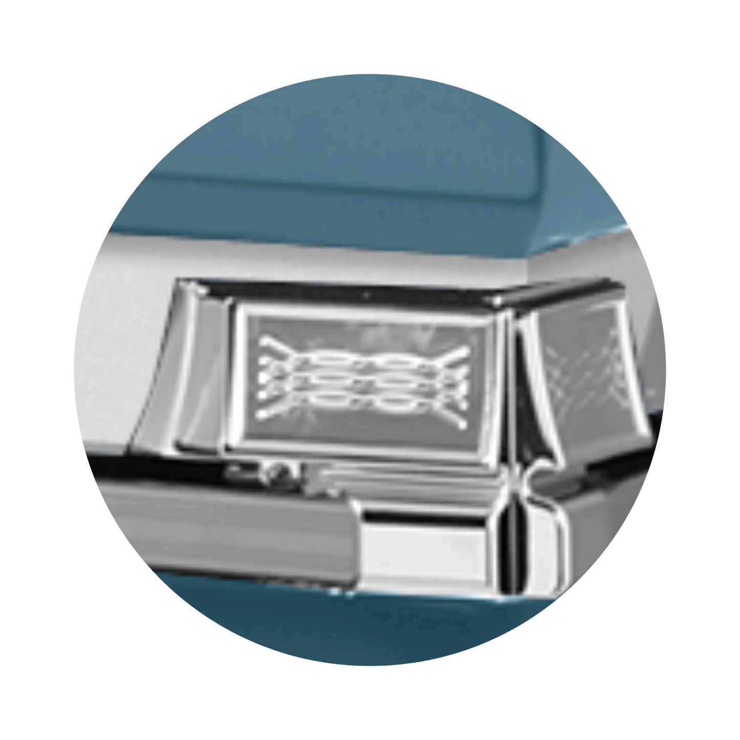 Reflections XL | Light Blue Steel Oversize Casket with Light Blue Interior