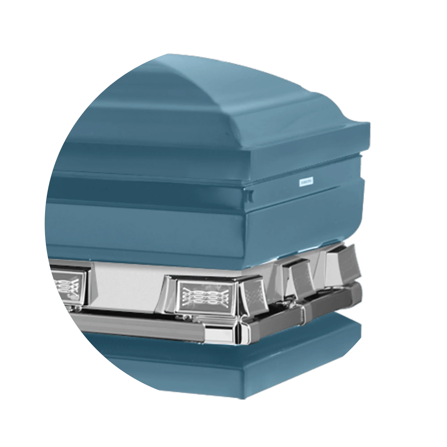 Reflections XL | Light Blue Steel Oversize Casket with Light Blue Interior