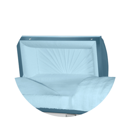 Reflections XL | Light Blue Steel Oversize Casket with Light Blue Interior