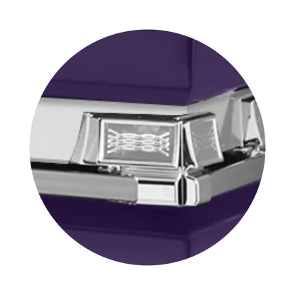 Reflections XL | Purple Steel Oversize Casket with White Interior