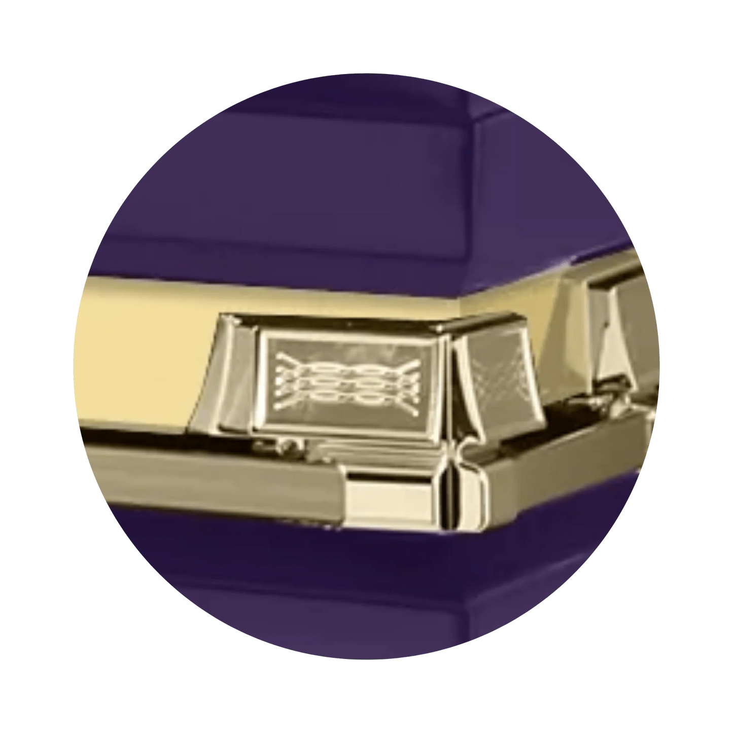 Reflections XL | Purple and Gold Steel Oversize Casket with White Interior