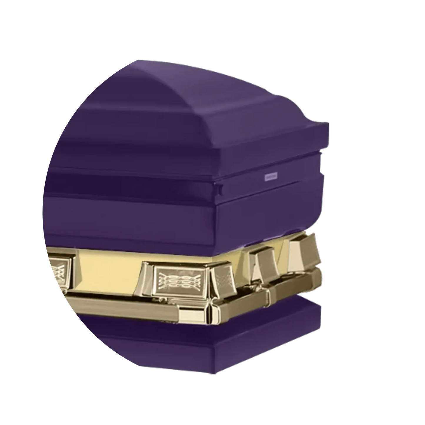 Reflections XL | Purple and Gold Steel Oversize Casket with White Interior