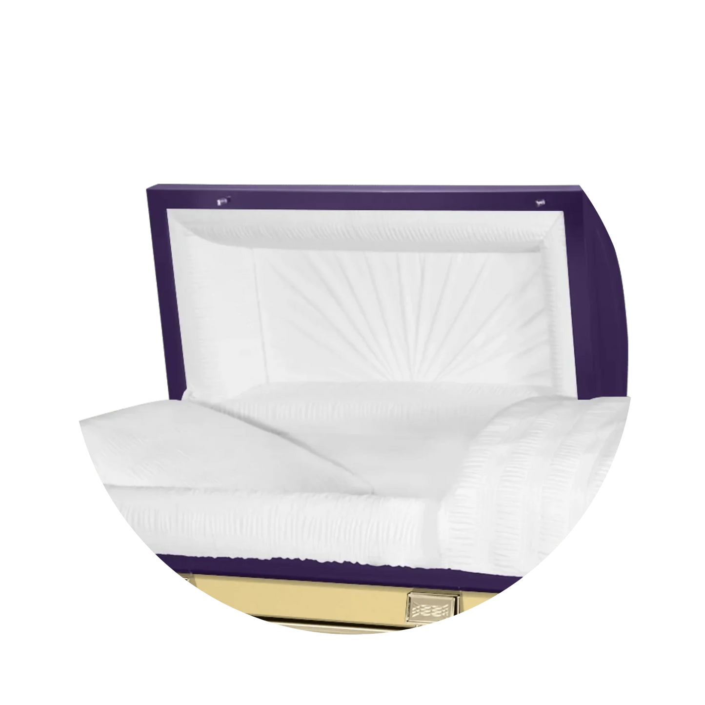 Reflections XL | Purple and Gold Steel Oversize Casket with White Interior